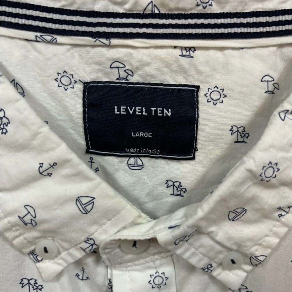 Level Ten Nautical Print Shirt Men’s Large - Picture 2 of 6